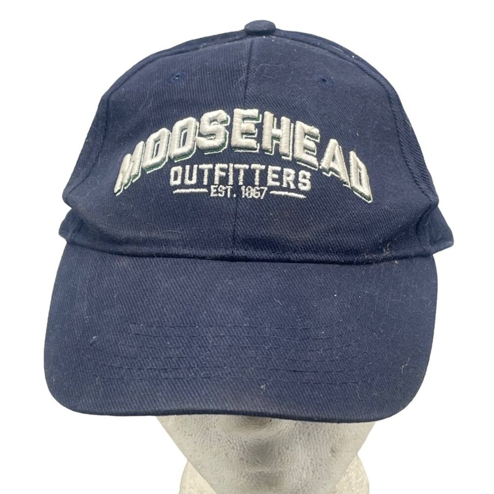 moosehead outfitters baseball hat cap blue hook &amp; loop adjustable one size R